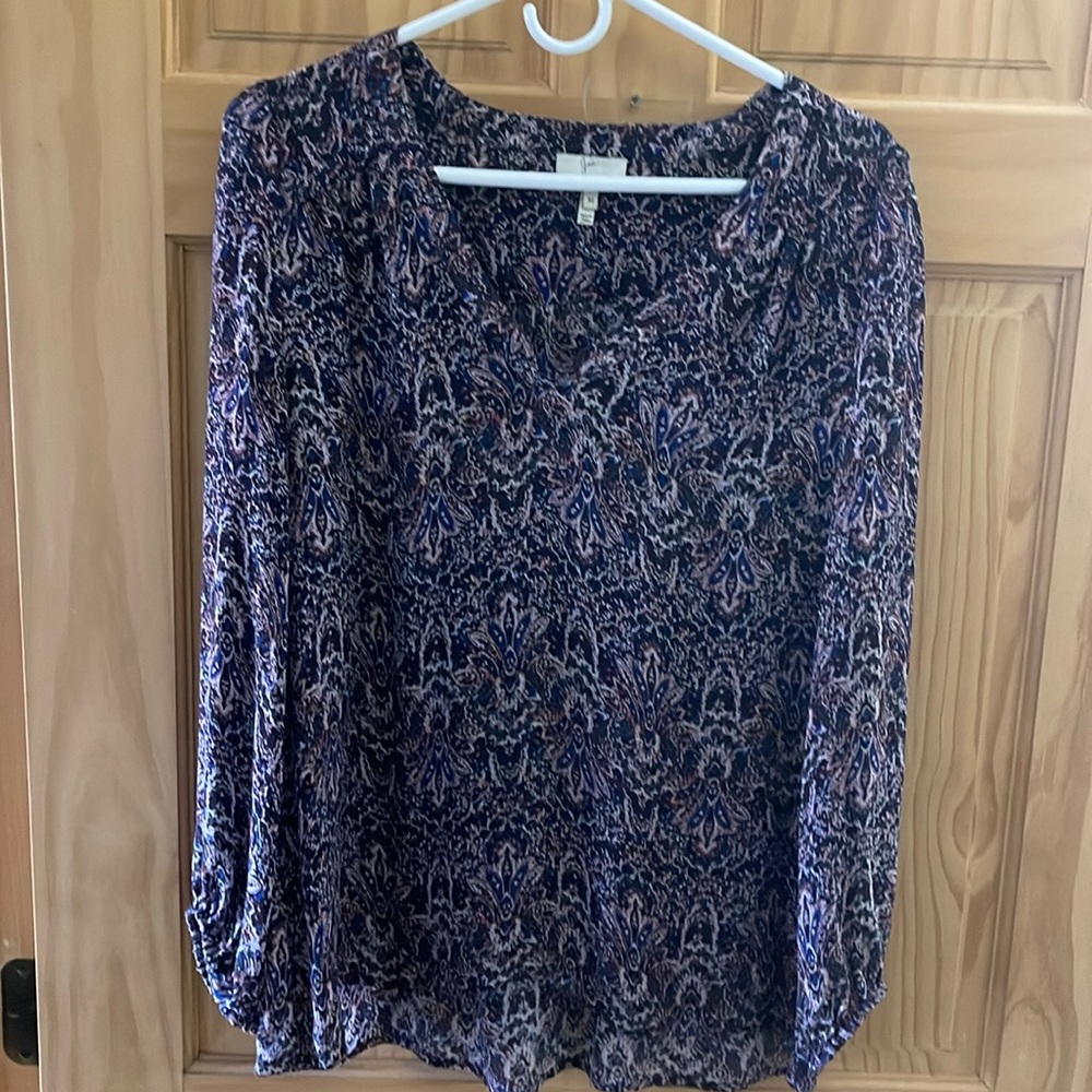 Joie three quarter sleeve silk blouse in paisley print